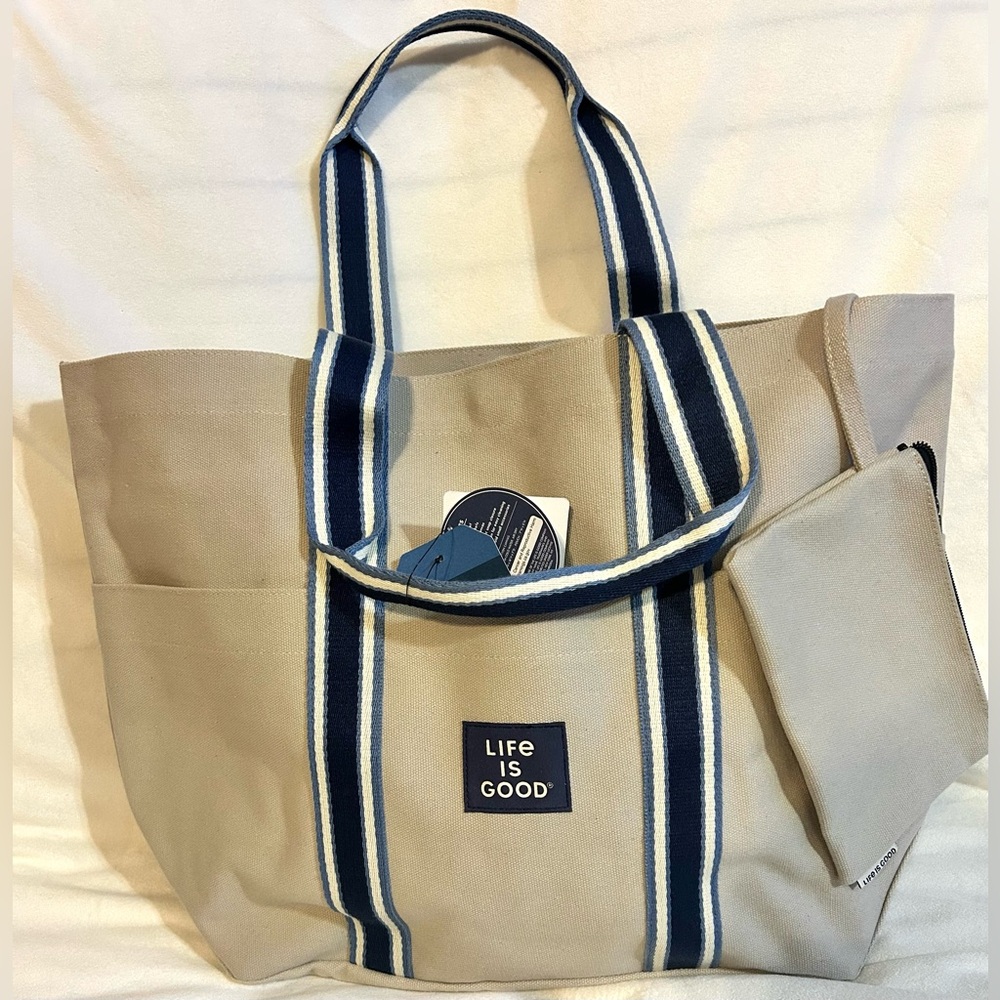 NEW..LIFE IS GOOD brand 4 PIECE SET. Shirt, BUNDLE Hat, Tote and small bag! - Picture 8 of 15